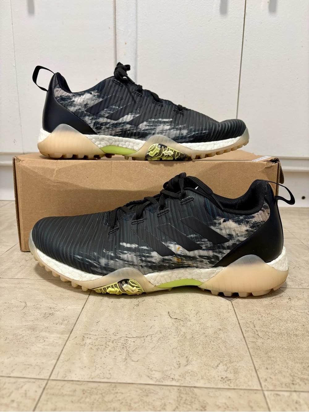 ADIDAS CODECHAOS 22 BOOST GOLF BLACK PULSE LIME SIZE 11.5 GZ6010